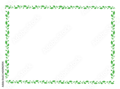 vector green frame with leaves, vector floral leaves for text and picture