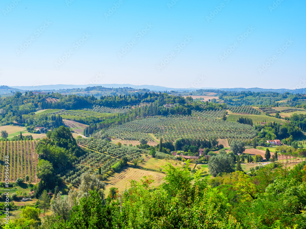 Tuscany village and houses in the countryside