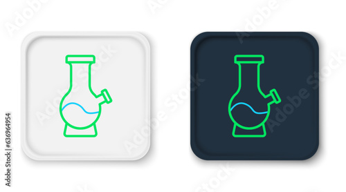 Line Glass bong for smoking marijuana or cannabis icon isolated on white background. Colorful outline concept. Vector