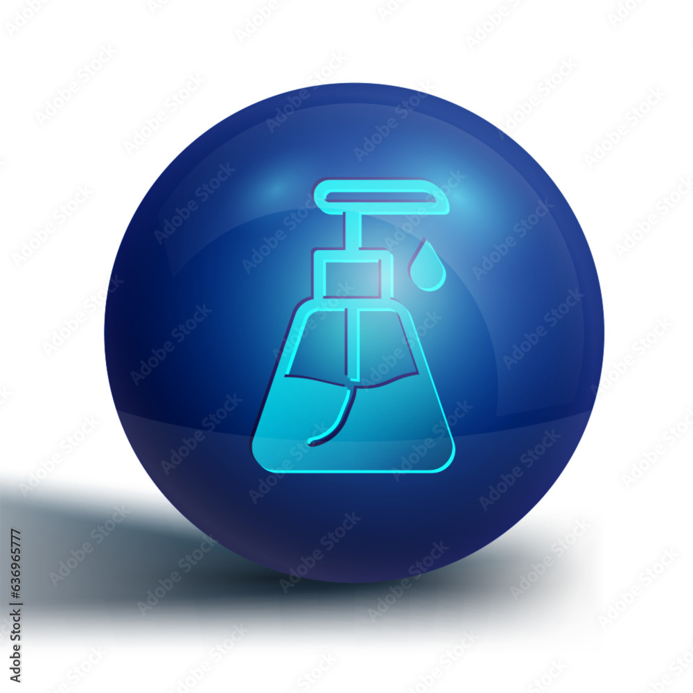 Blue Cream or lotion cosmetic tube icon isolated on white background. Body care products for men. Blue circle button. Vector Blue Cream or lotion cosmetic tube icon isolated on white background. Body care products for men. Blue circle button. Vector