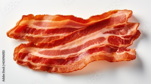 Fried bacon isolate on white background