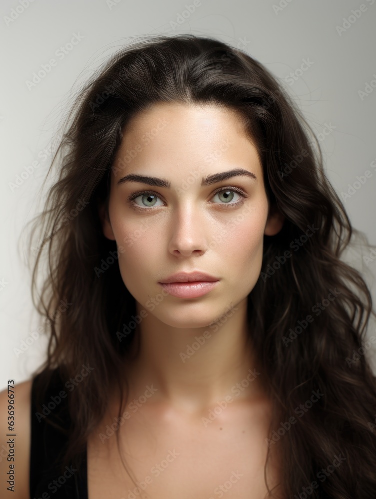 Beautiful portrait woman, facing camera Beautiful portrait woman, facing camera