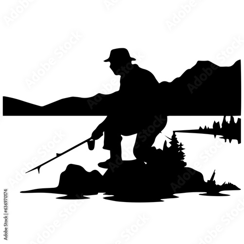 Man with fishing rod