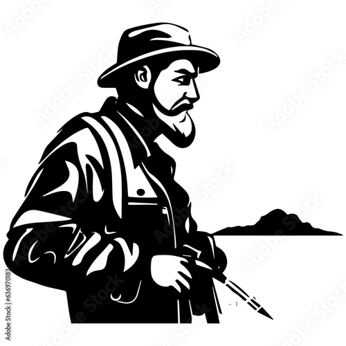 Man with fishing rod