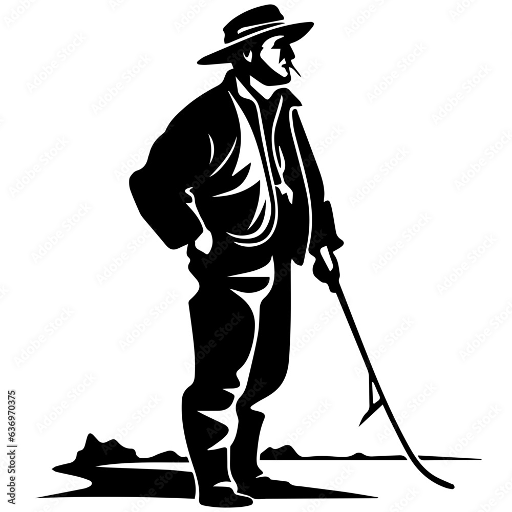 Man with fishing rod Man with fishing rod