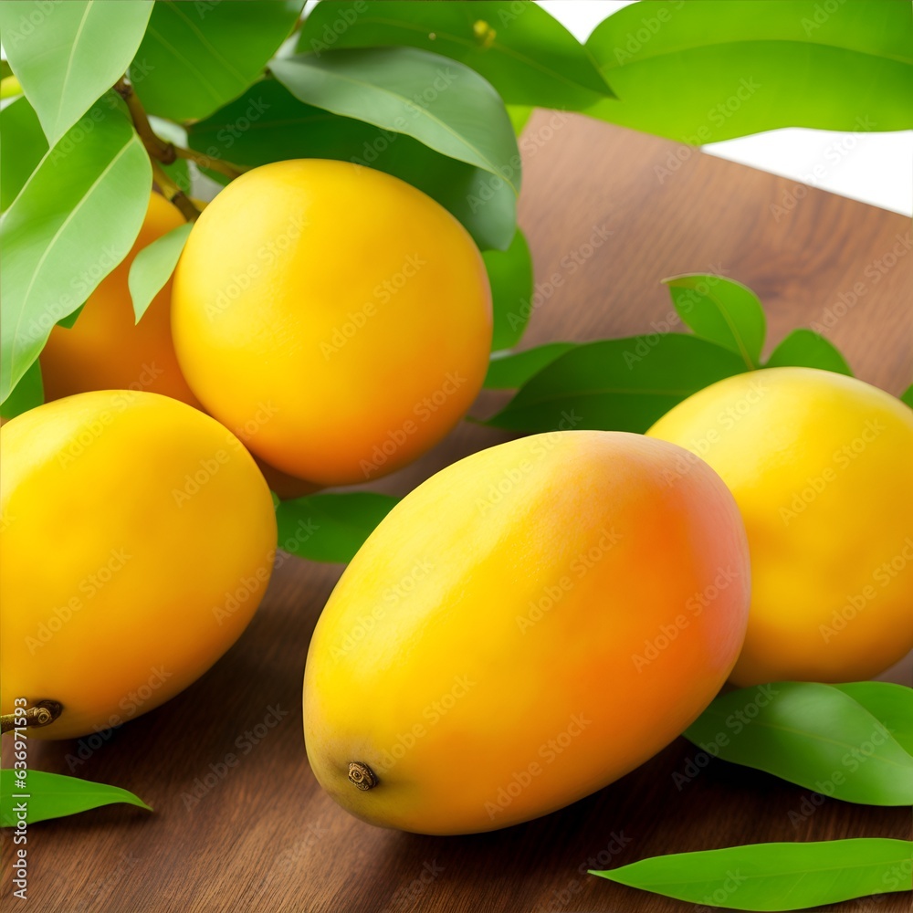 mango on a wooden background