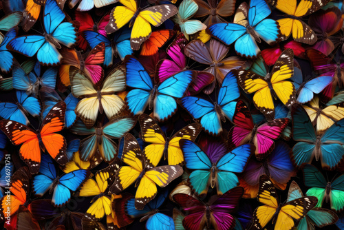 Collection of multicolored butterflies.