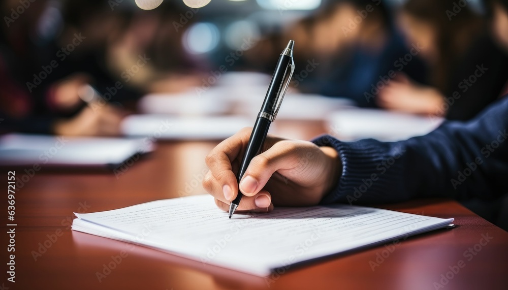 exam student , learn at classroom