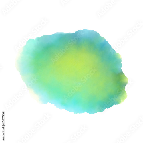illustration of blue and green watercolor ink strokes