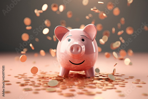 Financial Prosperity, Managing Money with Piggy Bank and Coin Bank