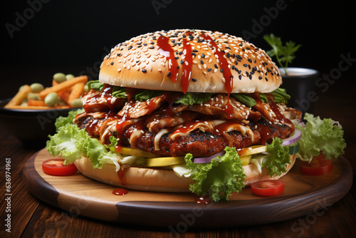 Zesty Chicken Burger Creation. 