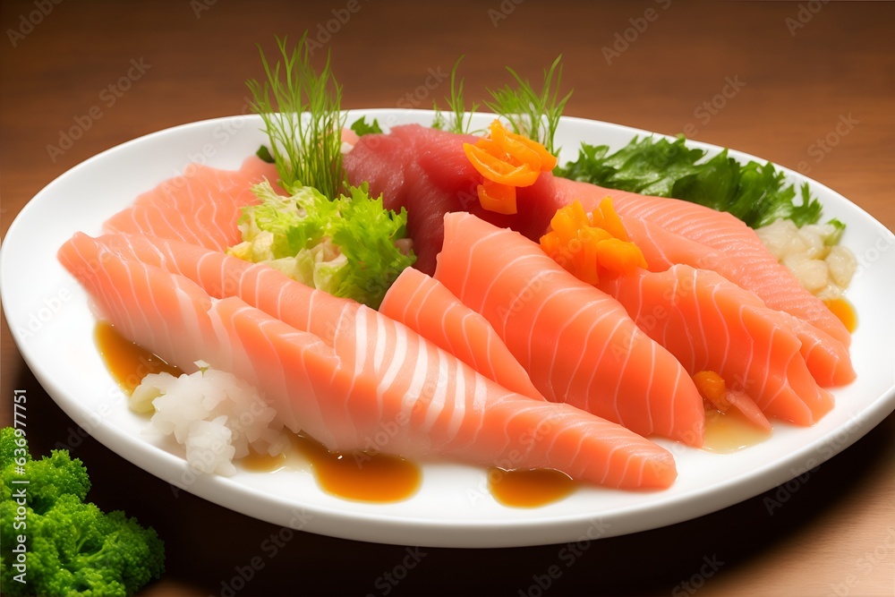 salmon and vegetables on a plate salmon and vegetables on a plate
