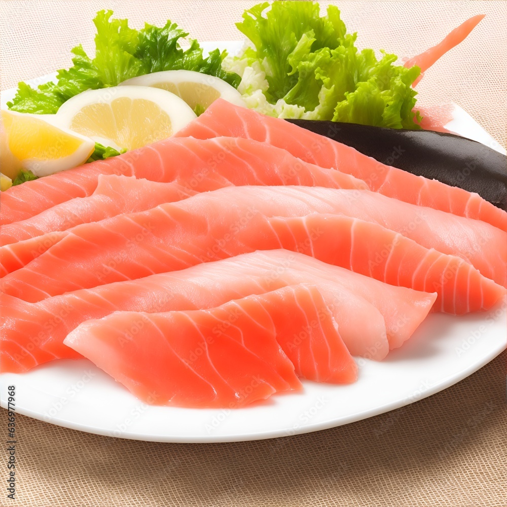 salmon and vegetables on a plate