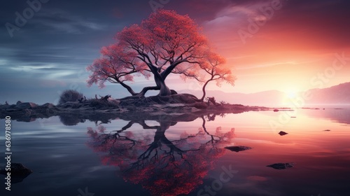 Enchanting unique gradient backgrounds, abstract artwork, dreamy lighting, sunset, artistic photograph, serene mood © emzee