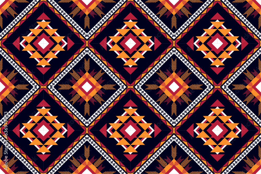 Geometric ethnic oriental seamless pattern traditional Design for fabric,carpet,clothing,background,wallpaper,wrapping,Vector illustration.aztec embroidery style.
