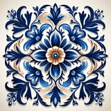 Traditional blue Spanish tile
