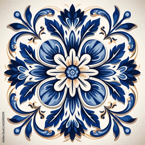 Traditional blue Spanish tile