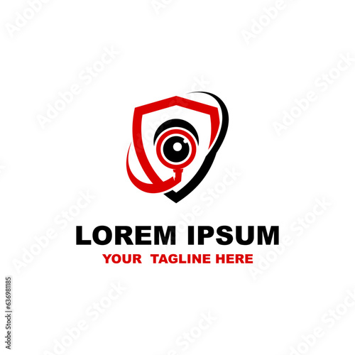 Camera shield security logo company template element, illustration vector. Suitable for your design need, logo, illustration, animation, etc.