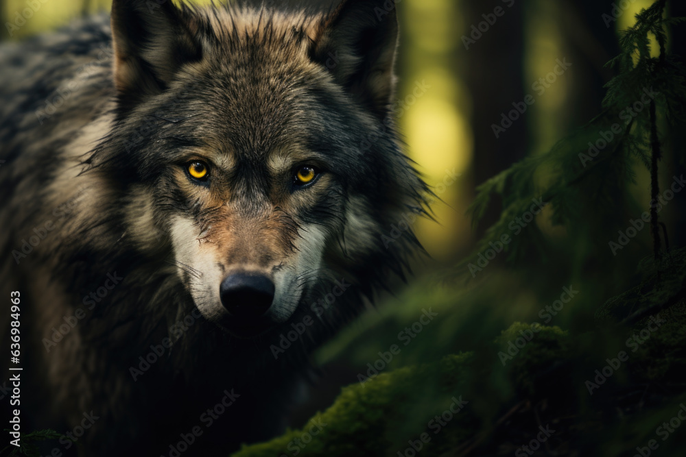 Wachsamer Wolf