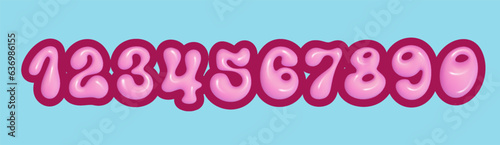 3D Pink Bubble Typeface Design: Trendy Font Set with Glossy Plastic Effect