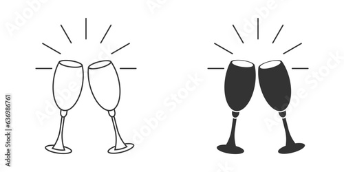 Celebration toasting icon. Vector illustration.