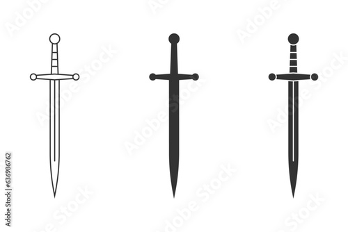 Sword icon. Simple design. Vector illustration.