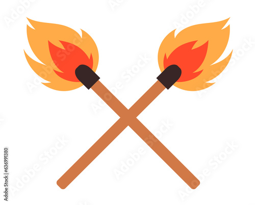 Match box matchstick matchbox stick burn fire flame concept. Vector flat graphic design illustration