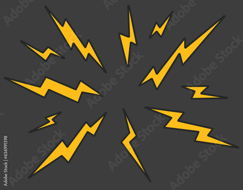 Lightning bold abstract thunder banner concept. Vector flat graphic design illustration