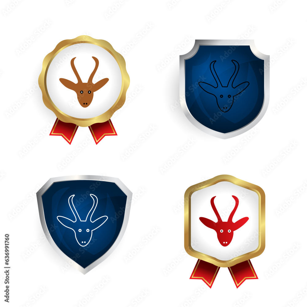 Fototapeta premium Abstract Flat Gazelle Head Badge and Label Collection