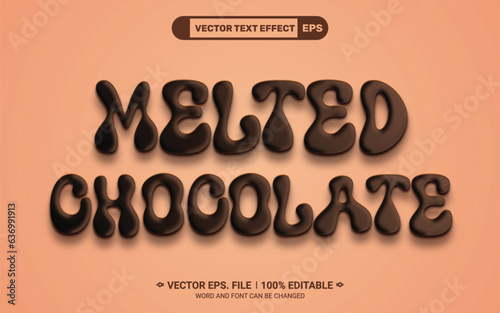 Melted chocolate editable vector text effect