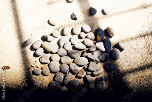 Photography stones on the sand