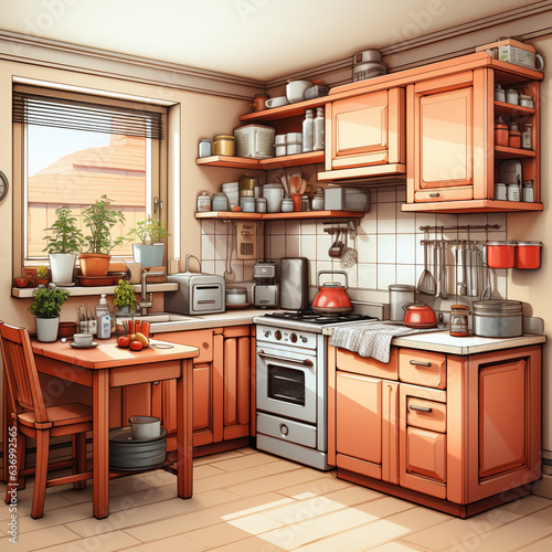 Home Lifestyle Interior. concept of kitchen interior. 