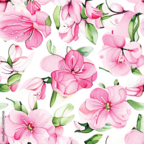 Watercolor flowers seamless pattern 