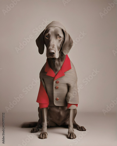 very expressive elegant fashion dog posing