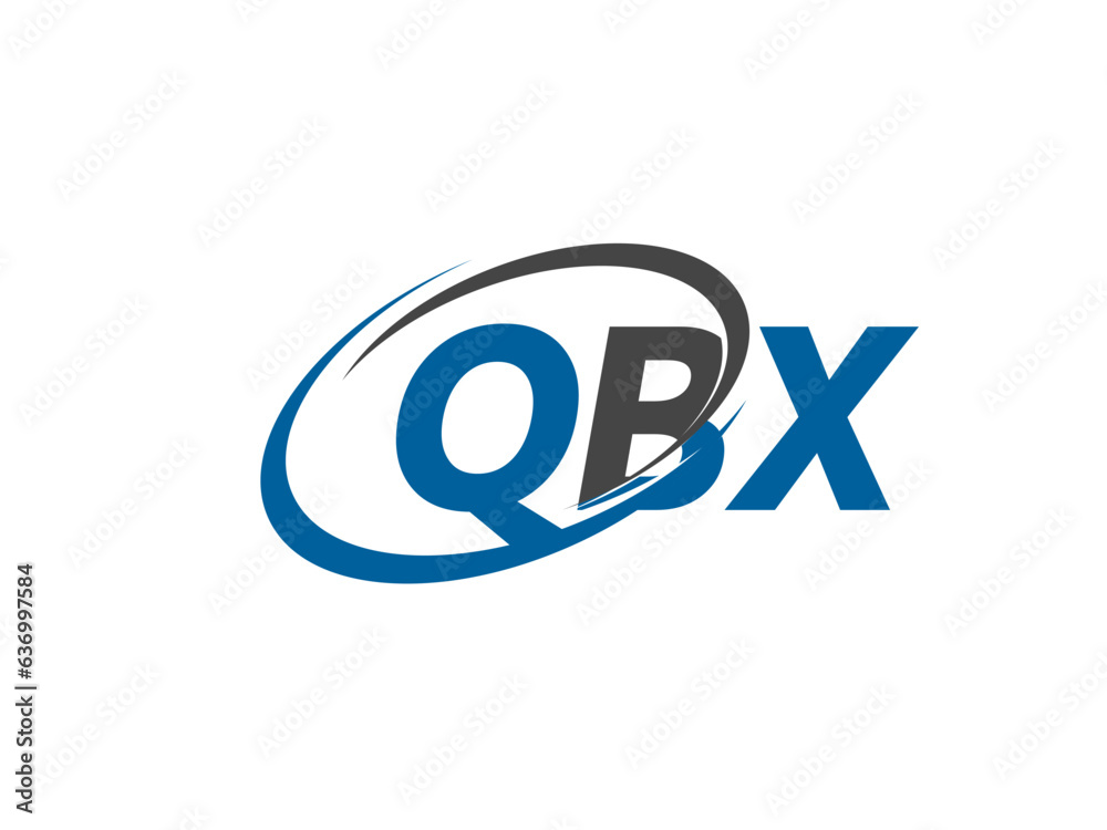 Fototapeta premium QBX letter creative modern elegant swoosh logo design