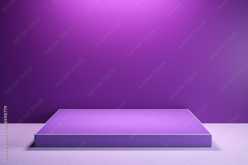 Product display podium. Product display stand. Empty product stage on purple background. Product display podium. Product display stand. Empty product stage on purple background.
