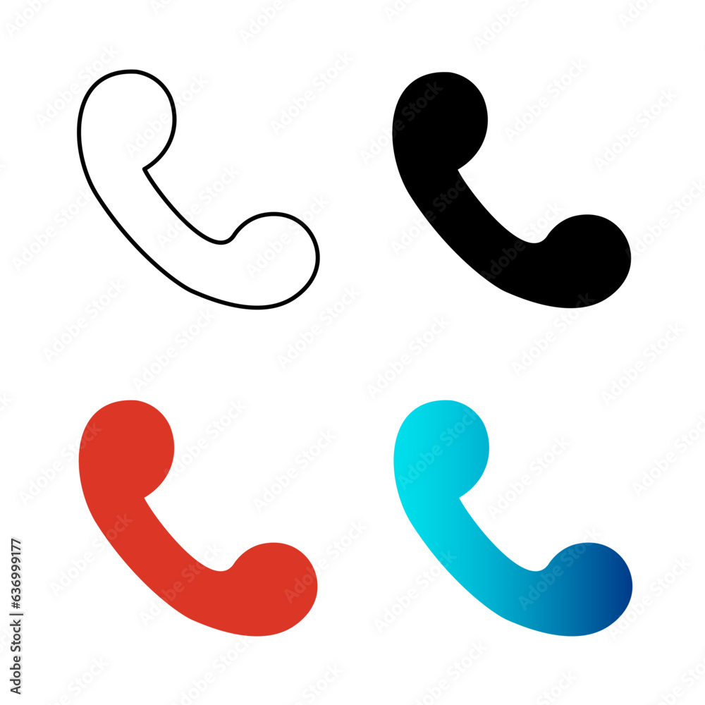 Abstract Phone Call Silhouette Illustration