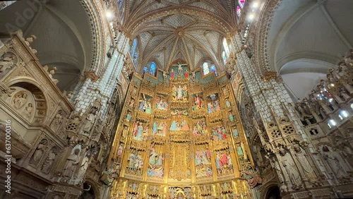 Medieval altar in the Catholic Cathedral in Toledo, Spain