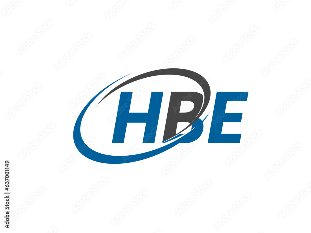 HBE letter creative modern elegant swoosh logo design HBE letter creative modern elegant swoosh logo design