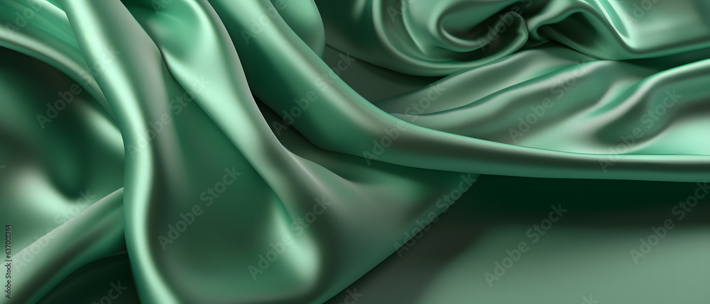 Obraz premium green colored silk satin background