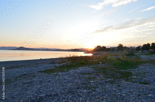 sunset on the river