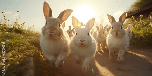 Rabbits on the farm.