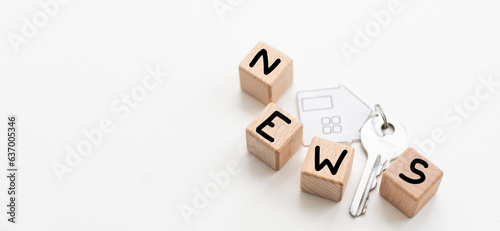 Closeup of wooden alphabet's cube with finance business concept. Selective focus.