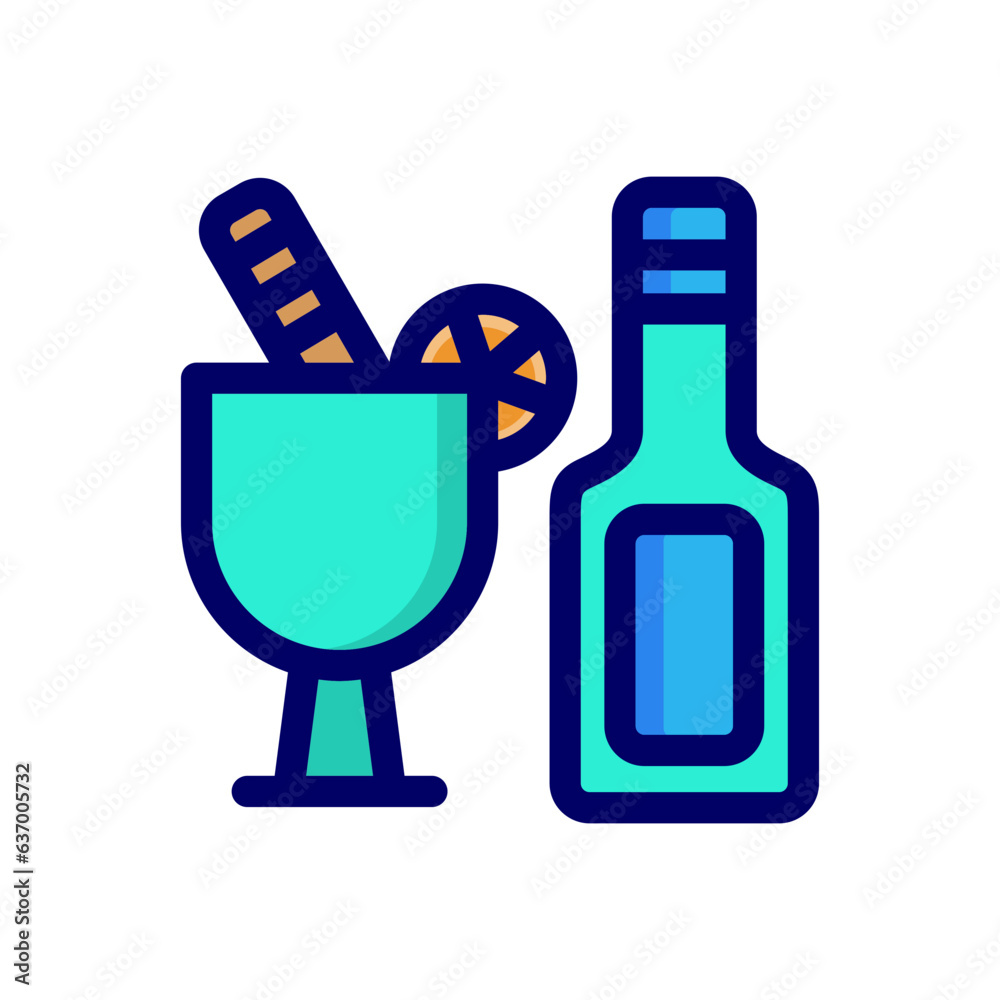 Soft drink single icon in flat color style Soft drink single icon in flat color style