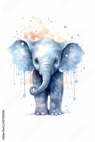 Baby elephant, watercolor.