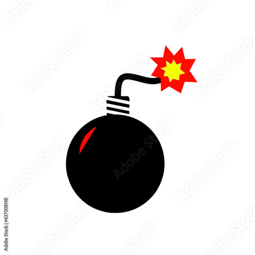 bomb with burning fuse