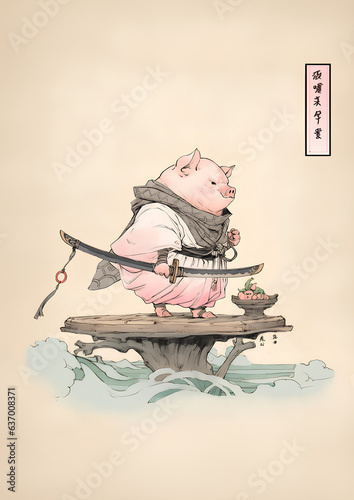 「豚侍」[ Pig Samurai ] Generation AI
