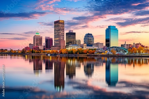 Discover the Charm of Little Rock  Arkansas  Skyline  City Landscape of Arkansas  Business and Financial District with Riverfront View - 3 2 ratio  Generative AI