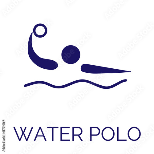 Summer sport icon. Vector isolated pictogram on white background with the names of sports disciplines. Olympic games. Olympic sport. Water polo