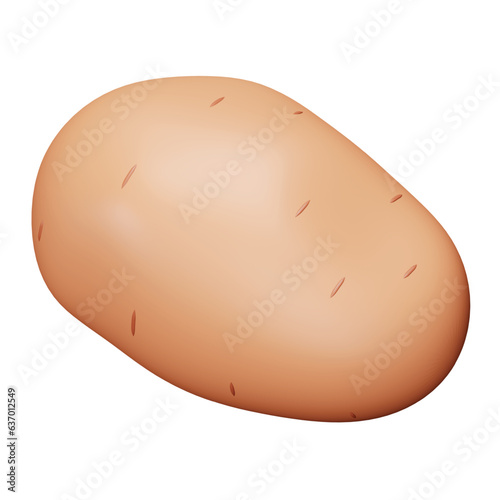 Potato 3d rendering isometric icon.